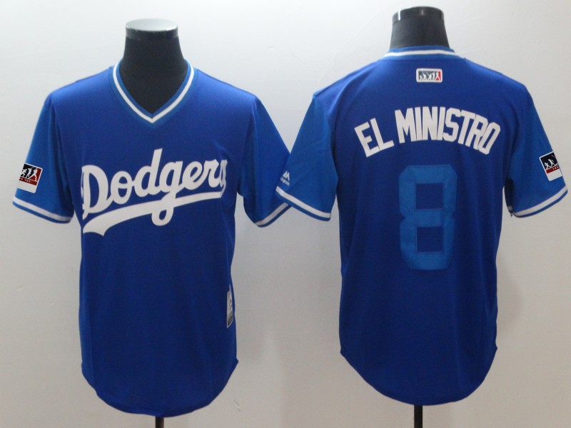 2018 Men Los Angeles Dodgers #8 El Ministro blue New Rush MLB jerseys->->MLB Jersey
